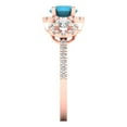 thumbnail image 3 of Three-Stone Engagement Ring for Women - 1.46ct Simulated Turquoise in 14K Rose Gold Promise Ring, 3 of 6