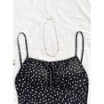 thumbnail image 3 of Black And White Polka Dot Spaghetti Strap A-Line Mini Dress For Women, 3 of 7