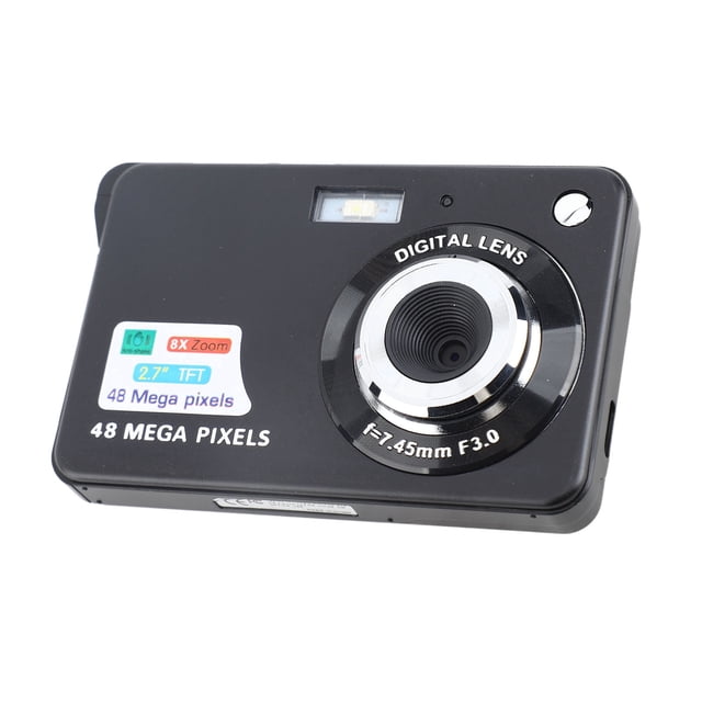 Cámara Digital, 8x Zoom 550mAh 48MP CámaRa de Bolsillo Anti Shake Cámara Empotrada Luz de Relleno 4K Con Correa para la Muñeca para Fotografía