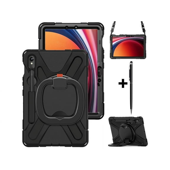 Case for Samsung Galaxy Tab S9 FE 10.9 Inch/S9 11 Inch 2023/S8 11 inch 2022/S7 2020 11 inch with S Pen Holder Shockproof Protective Cover with Rotatable H /Shoulder Strap Stand