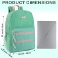 thumbnail image 4 of 17 Inch Two Tone Color Multipocket Backpack with Pop Color Trim Accents and Zippers for Travel & Commuting in Aquamarine & Mint, 4 of 9