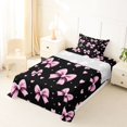 thumbnail image 3 of Erosebridal Bow Love Heart Twin Sheet Sets for Girls, Black Pink Bowknot Bedding for Women, 3-Piece, 3 of 6
