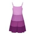 thumbnail image 5 of ShomPort Sundress for Girls Color Block Spaghetti Strap Layered Boho A-Line Midi Skirt Cozy Summer Spring Casual Dress, 5 of 7