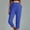Blue, variant on GaThRRgYP Womens Pants with Pockets,Women Casual Solid Color Pockets Elastic Waist Comfortable Straight Calf-Length Pants