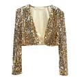 thumbnail image 2 of ZAZYULZ Women's Short Sequin Party Long Sleeve Jacket Party Blazer(Gold,A), 2 of 6