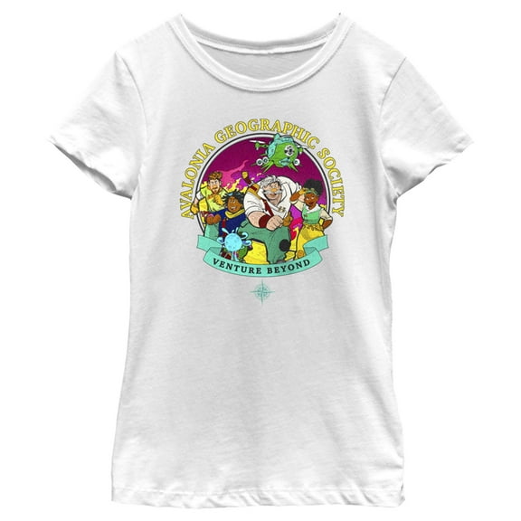 Girl's Strange World Avalonia Geographic Society Venture Beyond Group Graphic Tee White X Large