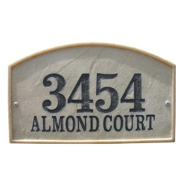 QualArc RIV-4602-SS 10 in. Riviera Arch Crushed Stone Address Plaque in Sandstone Color