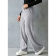 thumbnail image 5 of DOKOTOO Womens Ribbed Knit Pants Casual Drawstring Waisted Wide Leg Sweatpants Comfy Loose Lounge Pants with Pockets, 5 of 9