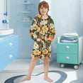 thumbnail image 5 of FORMRS Niños Bathrobe Unisex Hooded Robe Soft Plush Pajamas Sleepwear, Size 4-6T, Bright Floral, 5 of 7