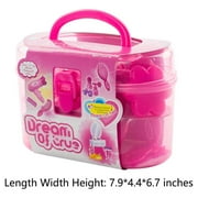 Somnr Kids Beauty Salon Set Toys Little Girl Makeup Kit Pretend Play Hair Station with Case, Hairdryer, Brush, Mirror & Styling(17pcs)