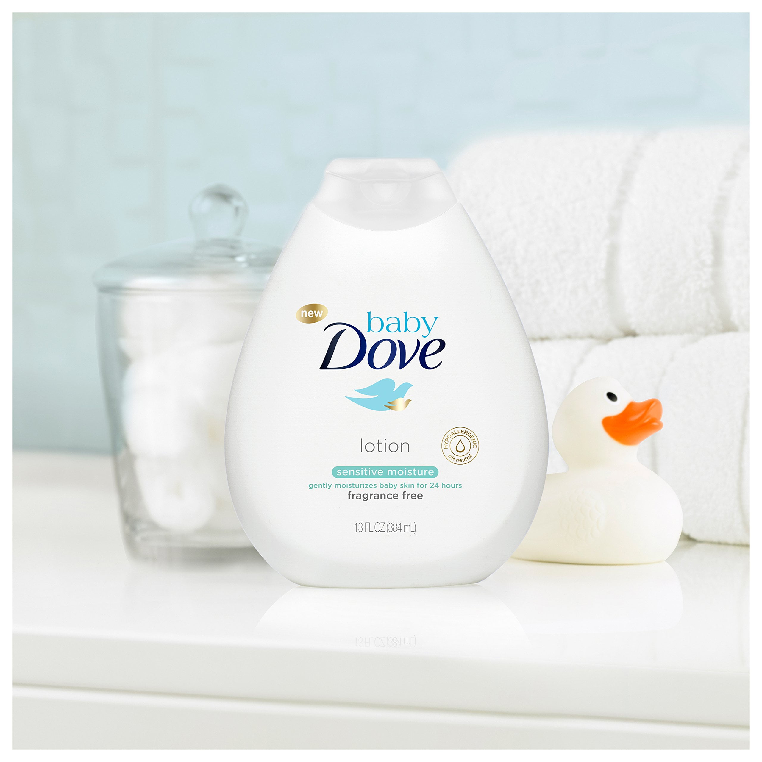 Baby Dove Fragrance Free Lotion, Sensitive Moisture, 13 Ounce (Pack of 3)