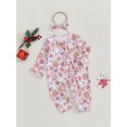 thumbnail image 5 of Michellecmm  Girls Christmas Jumpsuit Christmas Elements Print Romper with Headband, 5 of 9