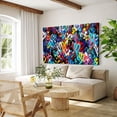 thumbnail image 2 of Living Room Graffiti Love Wall Art Colorful Heart Canvas Print Poster Banksy Street Pop Art Romantic Love Atmosphere Couple Bedroom Modern Wall Decor Framed Easy to Hang(30" W x 20" H，Framed), 2 of 10