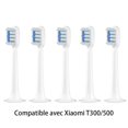 thumbnail image 1 of 5 paquetes (blancos) de cabezales de repuesto mejorados para Xiaomi T300t500, cabezales de cepillo de dientes eléctrico sónico para dientes más blancos, 1 of 3