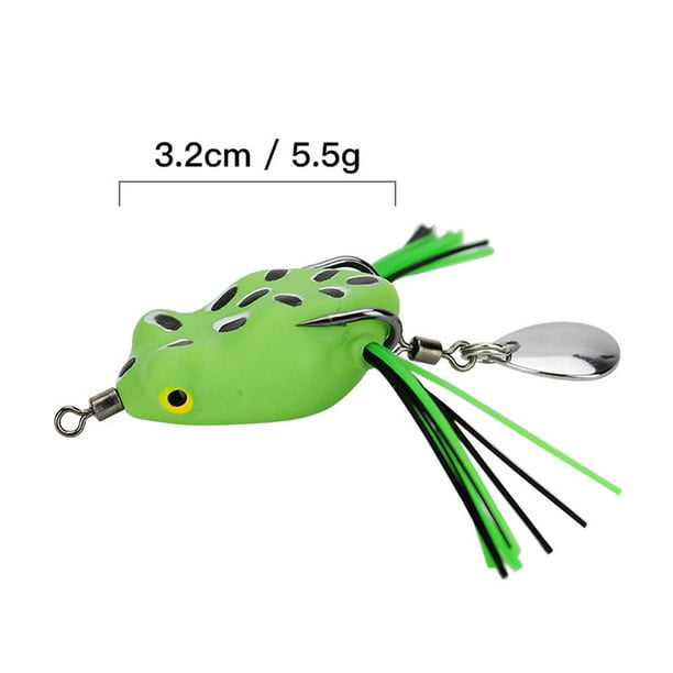 Amyove Frog Soft Fishing Lures Kit Fishing Lure Topwater Floating Ray Frog Artificial Bait Killer Winter Fishing Color:white Specification:3.2cm5.5g W