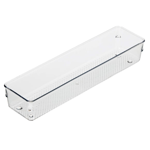 Oggi Organisateur de Tiroirs Transparent - 3 Pouces X 12 Pouces - Idéal pour Organiser les Tiroirs de Cuisine, le Bureau, le Bureau, la Coutellerie, les Ustensiles de Cuisine, les Cosmétiques et les Salles de Bain