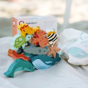 Mentari Toys - Happy Stacking Ocean - with Drawstring Bag for Easy Storage - Age 18M+