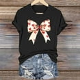 thumbnail image 6 of Womens Valentines Tshirts Cute Bow Valentine Day Graphic Tees Pullover Summer Short Sleeve Casual Tee Tops, 2XL Black, 6 of 6