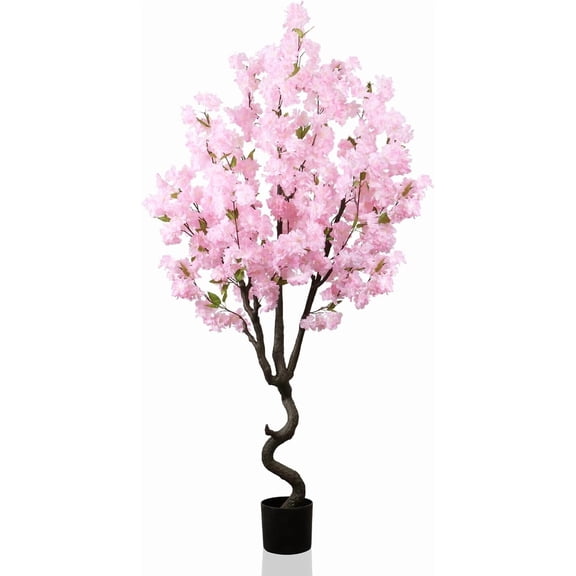 7FT Artificial Cherry Blossom Tree Beautiful Sakura Flower Tree Indoor Faux Pink Tree for Home Office Decor