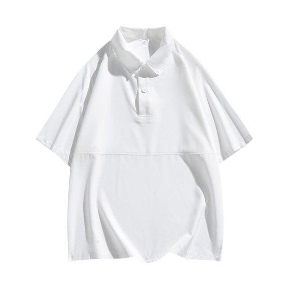 Aursykel Mens Plain Shirt Summer Short Sleeve Top for Men Comfort Breathable Loose Casual Stylish Shirts with Button