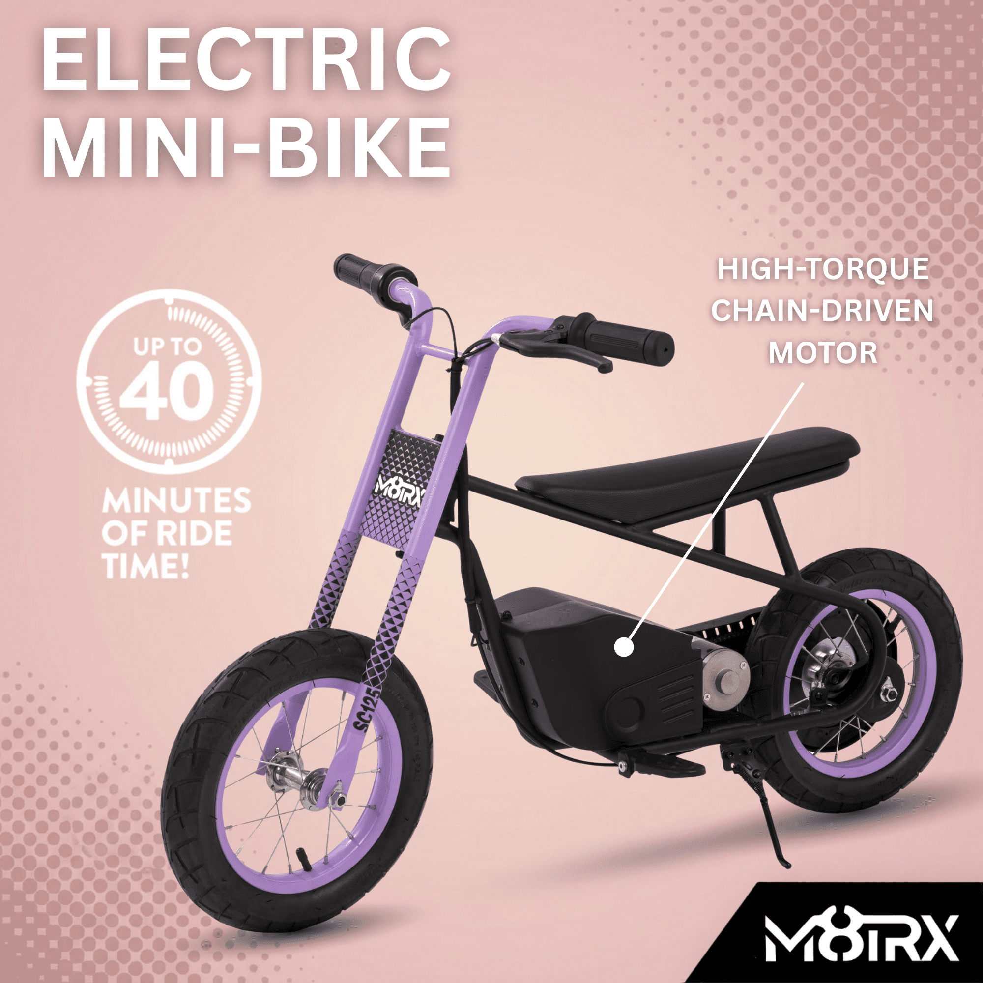 M8TRX Sports Electric Kids Street Cruiser Ride On Bike, Red, 8 MPH