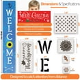 thumbnail image 3 of Stencils for Painting on Wood Reusable, seasonal Large 23 Pcs. Set, Welcome Stencil, Cursive Letters & Designs, 3 of 10