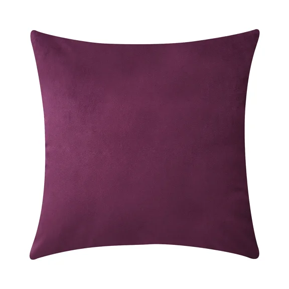 Xukmct Set of 1 Solid Color Throw Pillow Cover Velvet Soft Square Pillow Case for Couch Sofa Bedroom Car Living Room, 16x16 inch