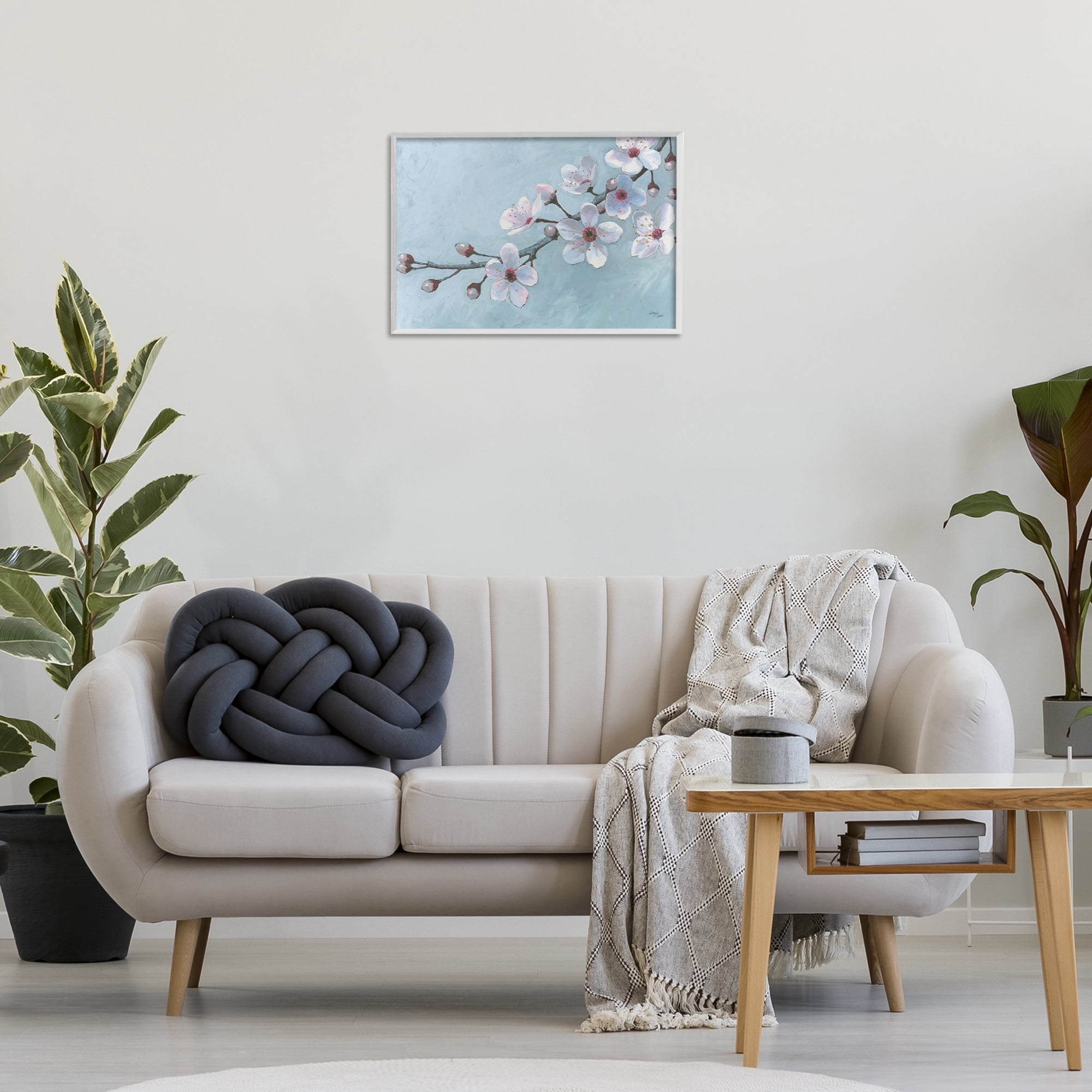 Stupell Industries Branch of Blossoms Botanical & Floral Painting White Framed Art Print Wall Art, 24 x 16