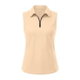 thumbnail image 2 of Puyaiuu Women's Short Sleeve Polo Tops with Zipper Front, Solid Color Athletic Blouses with Lapel Collar, Soft Stretchy Casual Shirts for Golf Tennis, Spring Summer Daily Sporty Fashion Wear Gift, 2 of 6