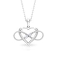 thumbnail image 3 of Rosec Jewels Natural Diamond Heart and Infinity Necklace for Women - with Chain - HI-SI Quality - Ready to Gift for Valentines, 14K White Gold, 3 of 8