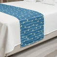 thumbnail image 2 of Floral Bed Runner, Illustration of Strips with Flowers and Swirls, Decorative Accent Bedding Scarf for Hotels Homes and Guestrooms, King, Turquoise Pale Blue, by Ambesonne, 2 of 2