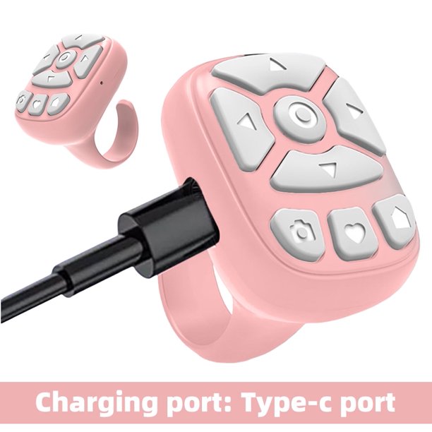 Jixopn - Minicontrolador remoto para teléfono móvil, compatible con Bluetooth, multifunción, para libros electrónicos, cambiapáginas, obturador de cámara inalámbrico, botón para selfies,