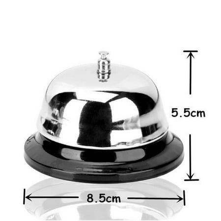 Jeobest 1PC Ringer Service Call Bell - 3.35 Inch Diameter Classic Stainless Steel Ringer Service Call Bell for Restaurant Concierge Hotel Counter Reception Use