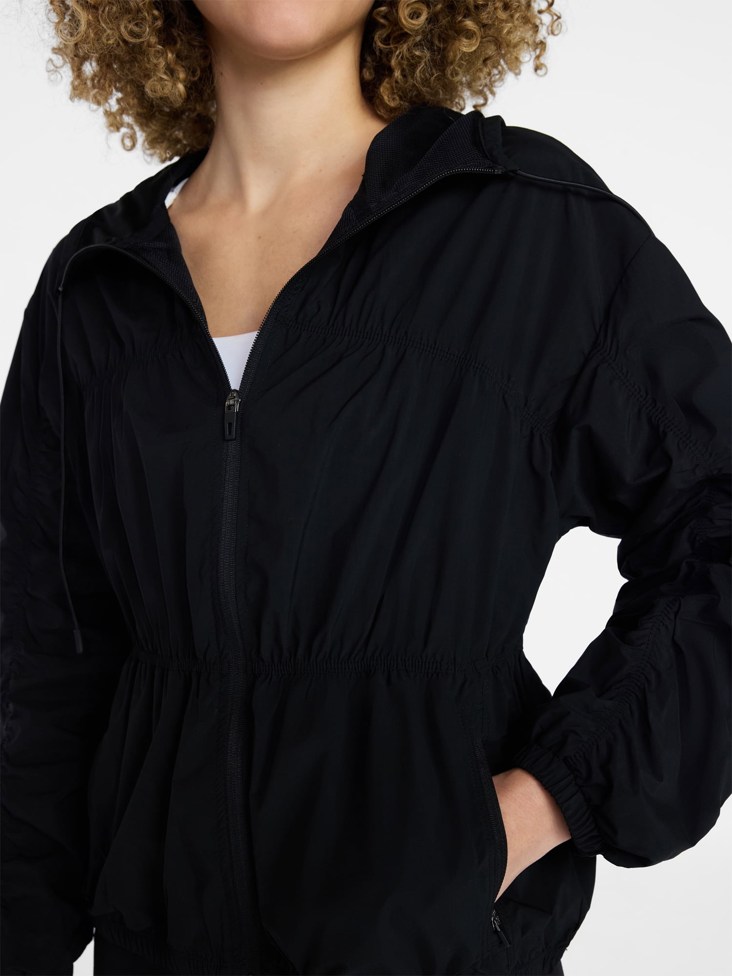 Avia Women's Ripstop Zip Jacket with Hood, Lightweight, Sizes XS-XXXL