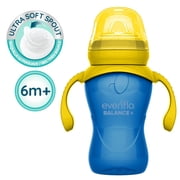 Evenflo Feeding 9 oz Balance Cups, 2-Pack, Blue & Green, Baby Sippy Cups 6 Months+
