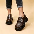 thumbnail image 5 of OKBOP Womens Round Toe Loafers Comfortable Buckle Strap Thick Sole Casual Dress Work Shoes, 5 of 5