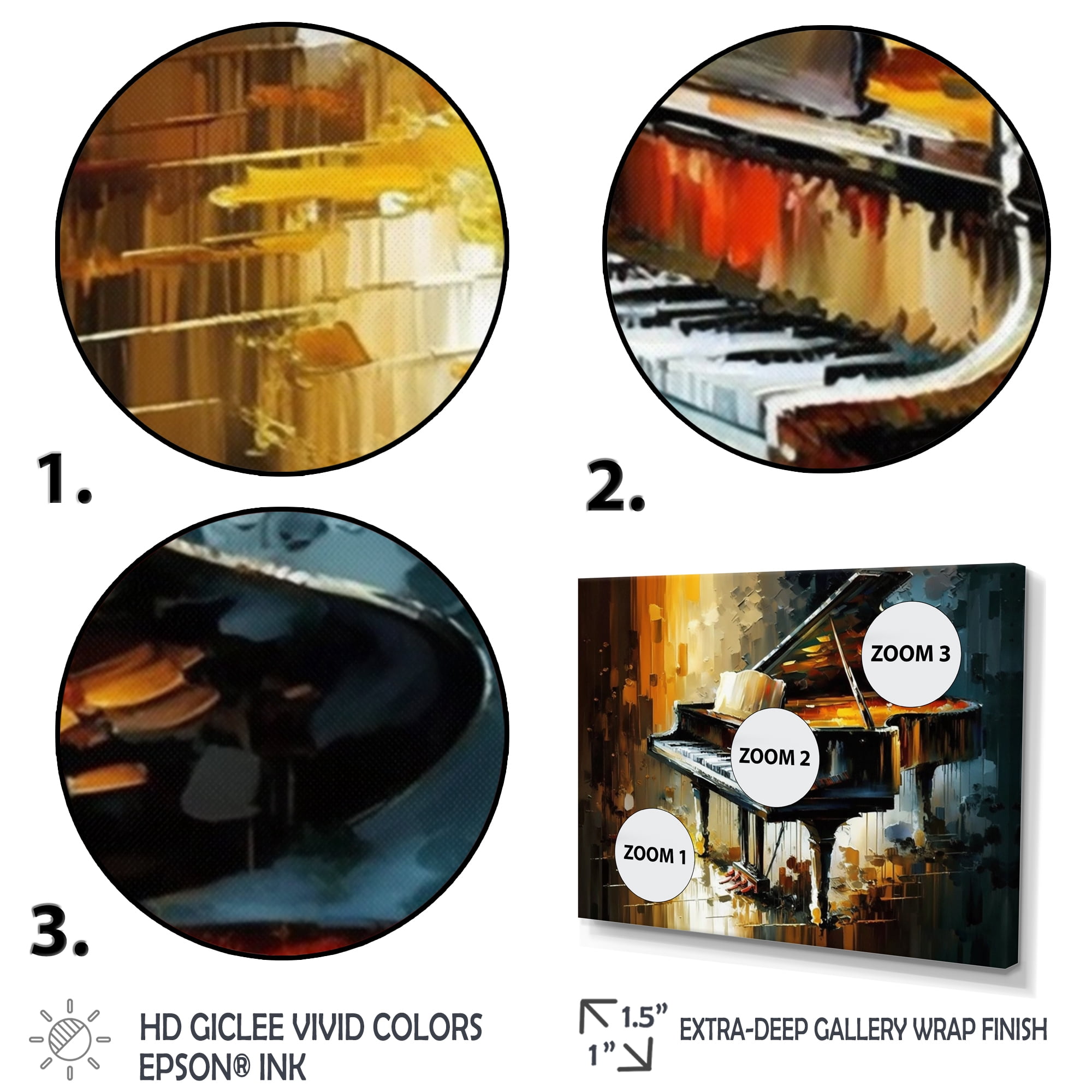 Designart Piano On Stage Canvas Wall Art