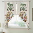 thumbnail image 2 of Happy Easter Swag Valances for Windows, Kitchen Window Curtains Over Sink, Cute Rabbits Flowers Eggs Butterflies Beige Window Treatment Curtains for Living Room/Bedroom Curtains 2 Panel Sets 36"x45", 2 of 8