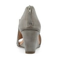 thumbnail image 4 of Journee Womens Aretha Back Heel Zip Peep Toe Wedge Sandals, Widths Available, 4 of 10