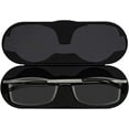 thumbnail image 2 of ThinOptics Milano Aluminum Case + Frontpage Brooklyn Rectangular Reading Glasses, Tortoise Frames / Silver Case, +2.50, 2 of 12
