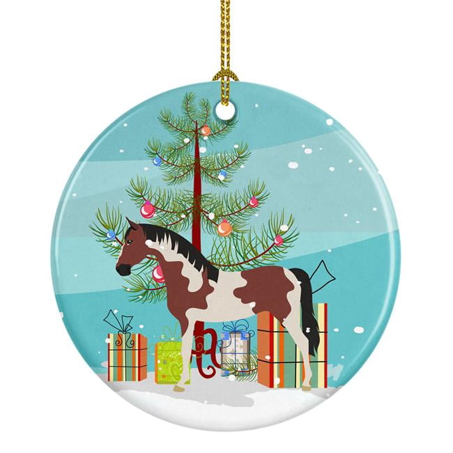Cheval Pinto Ornement en Céramique de Noël