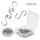 thumbnail image 2 of 150 Pieces Mini S Hooks Connectors Metal S-Shaped Wire Hook Hangers for DIY Crafts, Hanging Jewelry, Key Chain and Tags, 2 of 5