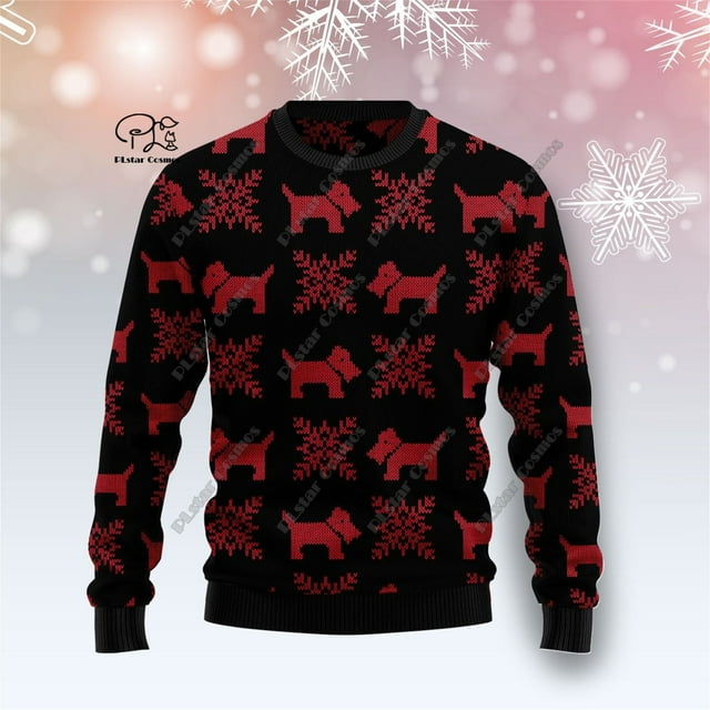 3D Printed Animal Christmas Pattern Ugly Sweater Men's Casual Winter Pullover Thick Polyester