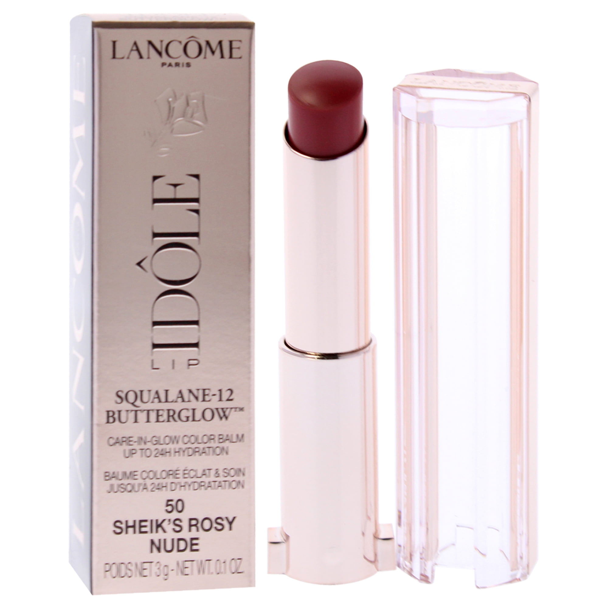 Lancome Lip Idole Squalane-12 Butterglow- 50 Sheiks Rosy Nude , 0.1 oz Lip Balm