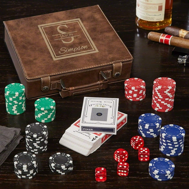 HomeWetBar Ensemble de Poker Personnalisé Marron (Produit Personnalisé)