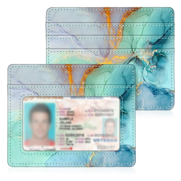 Tarjetero Fintie Slim, minimalista, de piel con bloqueo RFID