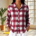 thumbnail image 3 of Iyufng Womens Collared Plaid Button Down Shirts Casual Long Sleeve Blouse, 3 of 6