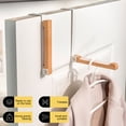 thumbnail image 4 of Solid Wood Door Hook Rack, Wall-mounted Clothing Hanger, Adjustable Hook Design, Modern Home Decor, for Entryway, , Rustic Style, Over-the-door Organizer, Ihhxbz, 4 of 6