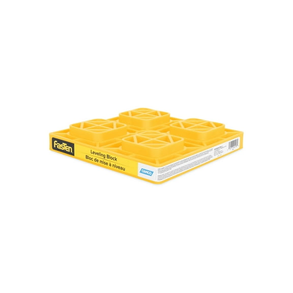 Camco 44518 FasTen Single Leveling Block - 2" x 2", Yellow