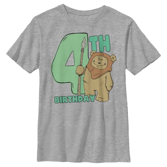 Boy's Star Wars 4th Birthday Cute Ewok Graphic T-Shirt